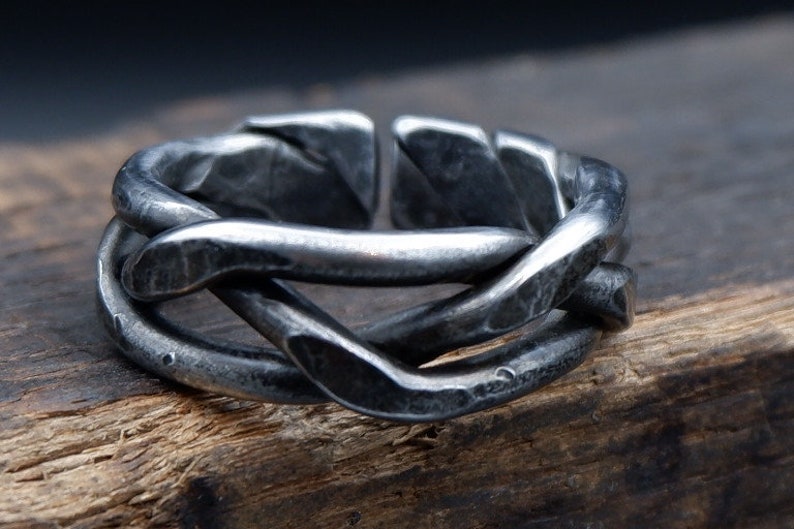 Iron ring, Braided ring, Hand forged ring, pagan ring, Celtic ring, 6th anniversary gift image 2