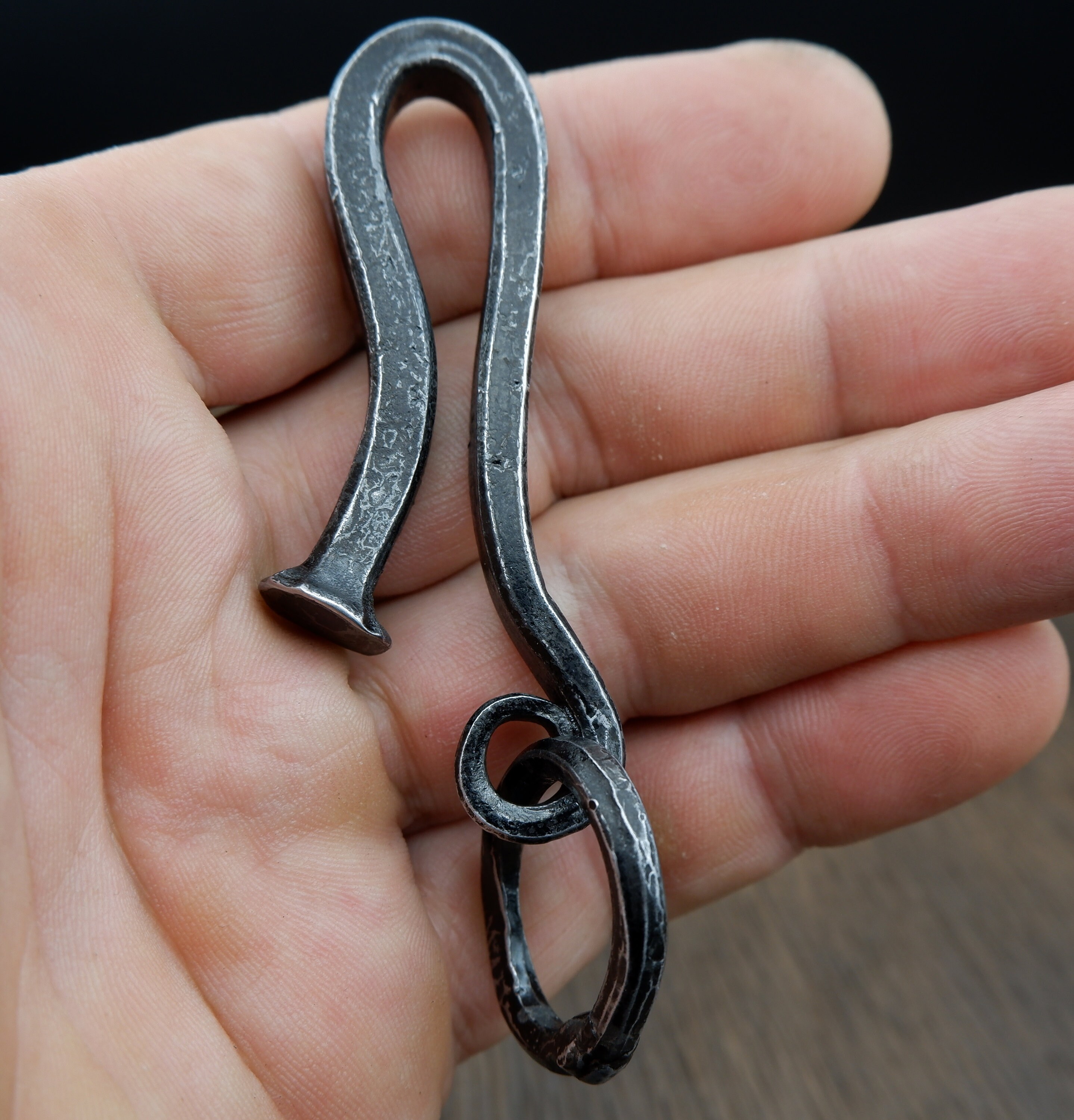 Iron keychain Blacksmith keychain hand keychain iron Etsy