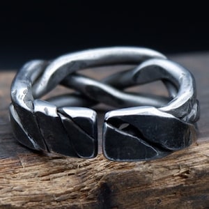 Iron ring, Braided ring, Hand forged ring, pagan ring, Celtic ring, 6th anniversary gift image 9