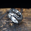 Unique Molten Stainless Steel Ring, Men's women's wide durable band, Thick and Heavy ring, Solid Textured Ring, Great Christmas gift product logo