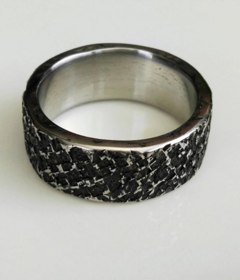 Textured ring stainless steel ring Hammered ring Rustic ring Minimalist ring Wedding ring stainless steel ring