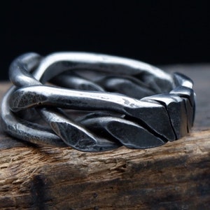 Iron ring, Braided ring, Hand forged ring, pagan ring, Celtic ring, 6th anniversary gift image 8