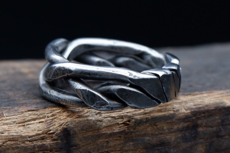 Iron ring, Braided ring, Hand forged ring, pagan ring, Celtic ring, 6th anniversary gift image 8