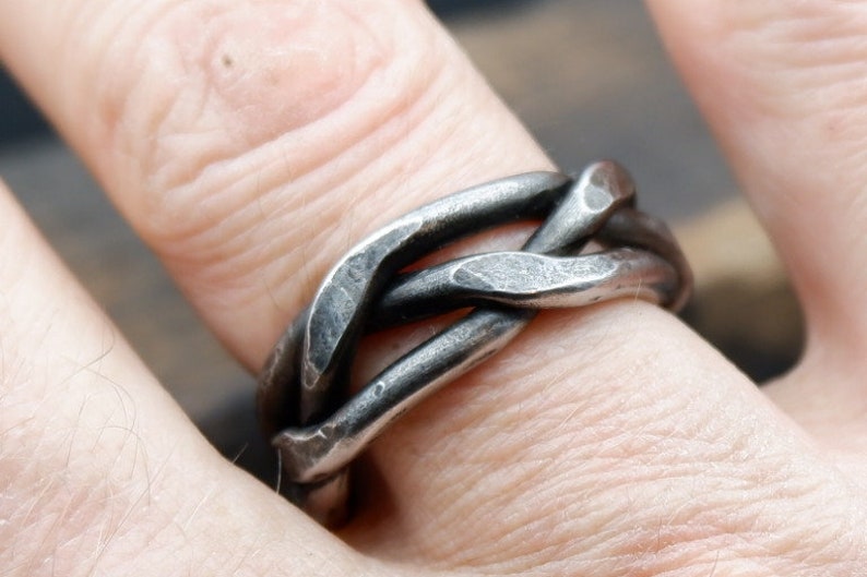 Iron ring, Braided ring, Hand forged ring, pagan ring, Celtic ring, 6th anniversary gift image 3