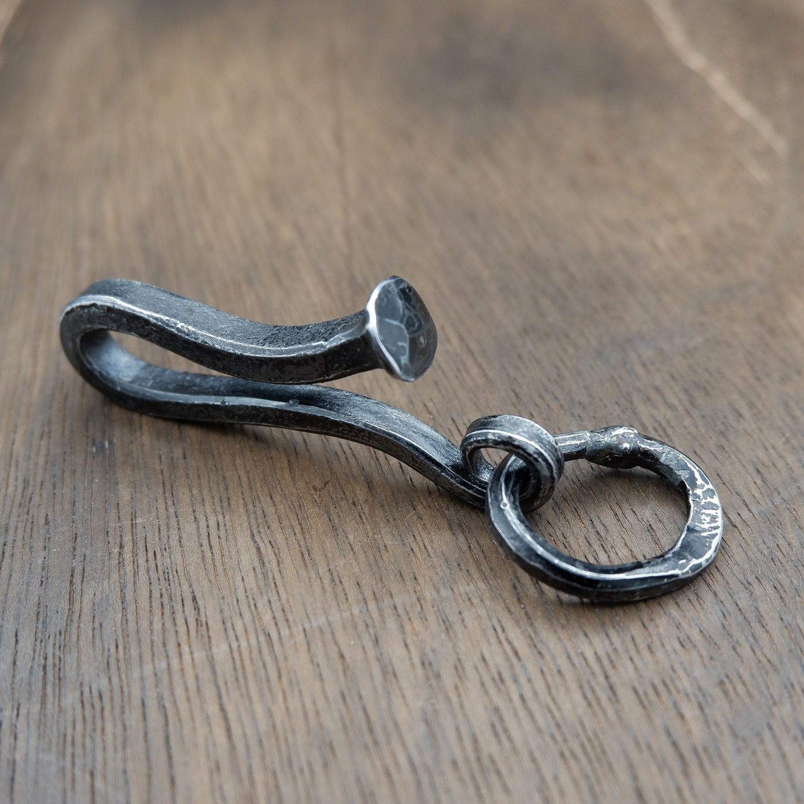 Iron keychain Blacksmith keychain hand keychain iron Etsy