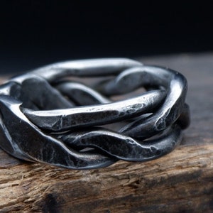 Iron ring, Braided ring, Hand forged ring, pagan ring, Celtic ring, 6th anniversary gift image 7