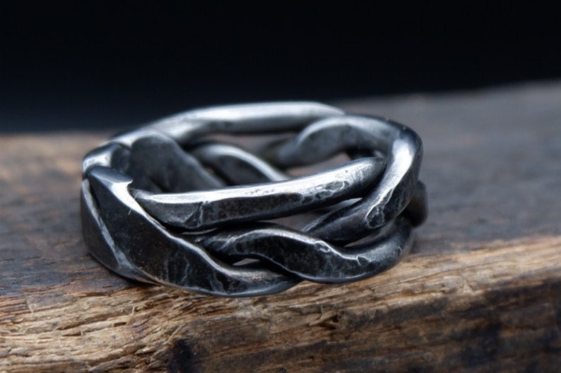 Iron ring, Braided ring, Hand forged ring, pagan ring, Celtic ring, 6th anniversary gift image 7