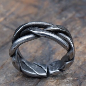 Iron ring, Braided ring, Hand forged ring, pagan ring, Celtic ring, 6th anniversary gift image 4