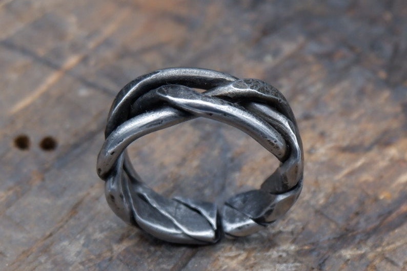 Iron ring, Braided ring, Hand forged ring, pagan ring, Celtic ring, 6th anniversary gift image 4