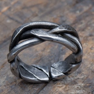 Iron ring, Braided ring, Hand forged ring, pagan ring, Celtic ring, 6th anniversary gift image 6