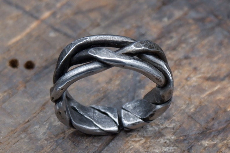 Iron ring, Braided ring, Hand forged ring, pagan ring, Celtic ring, 6th anniversary gift image 6