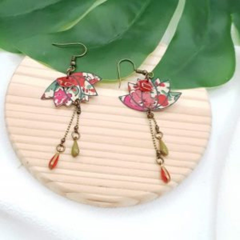 Boucles fleur de lotus en tissu Liberty of London Boucles 4