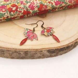 Boucles fleur de lotus en tissu Liberty of London Boucles 8