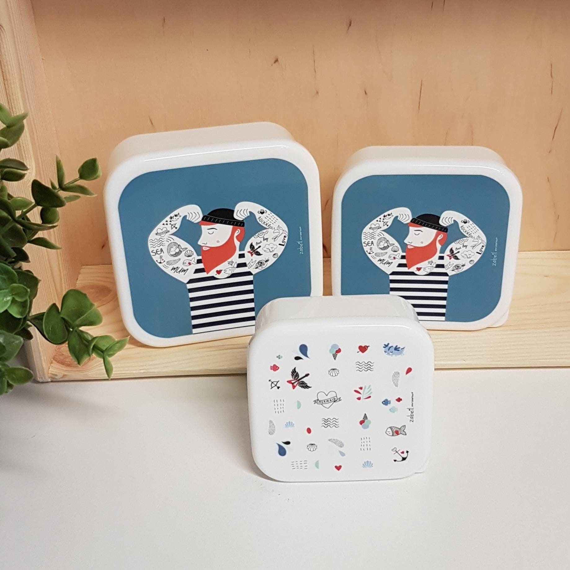 Set de 3 Boîtes à Goûter Collection Marin