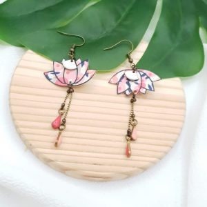 Boucles fleur de lotus en tissu Liberty of London Boucles 1