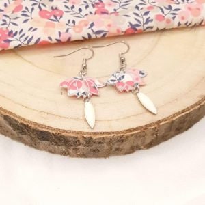 Boucles fleur de lotus en tissu Liberty of London Boucles 7