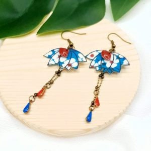 Boucles fleur de lotus en tissu Liberty of London Boucles 2