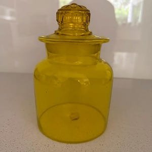 Hand Blown Yellow Glass Apothecary Jar  | Made in Japan