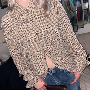 Vintage Prefab Classics Plaid Corduroy Button Up Large