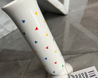Vintage Triangle Confetti 80s Vase