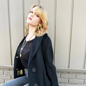 Vintage Black Wool Coat