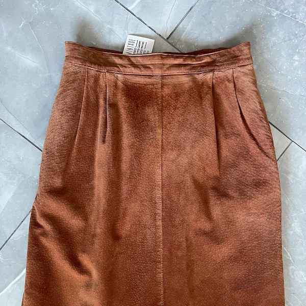 Vintage Cinnamon Suede Bagatelle Skirt Sz 10