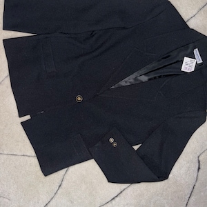 Vintage Black The Petite Idea Single Button Blazer Sz 12
