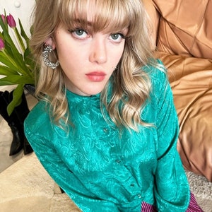 Vintage Melons Green Paisley Blouse