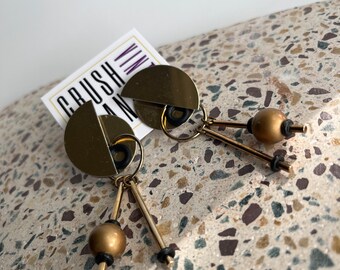Vintage Metal Modern Abstract Earrings