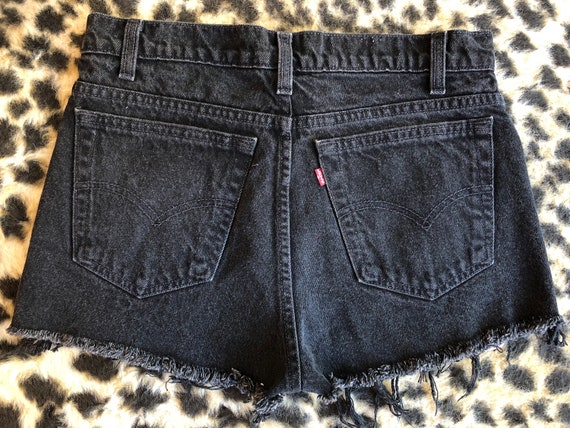 Levi's 512 Black Denim Cutoff Shorts