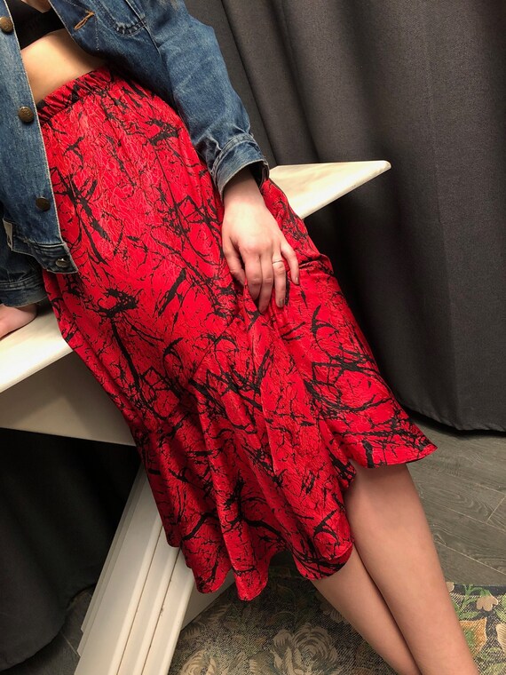Repurposed Abstract Print Skirt