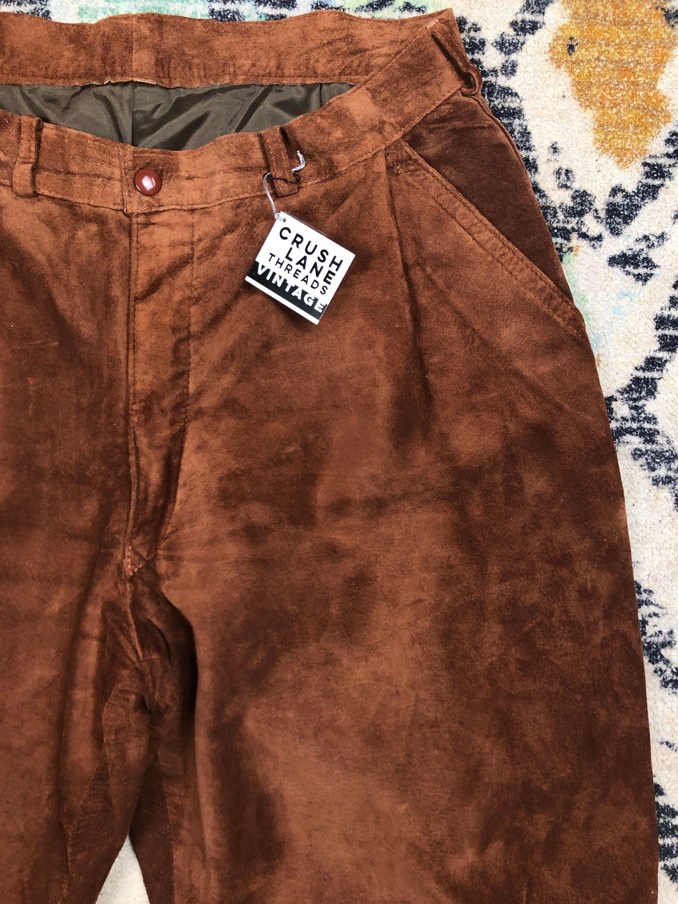 ASOS DESIGN faux suede trousers in baggy fit in light brown  ASOS