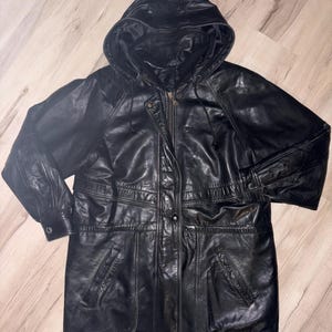 Vintage Black Genuine Leather Prince du Cuir Jacket S