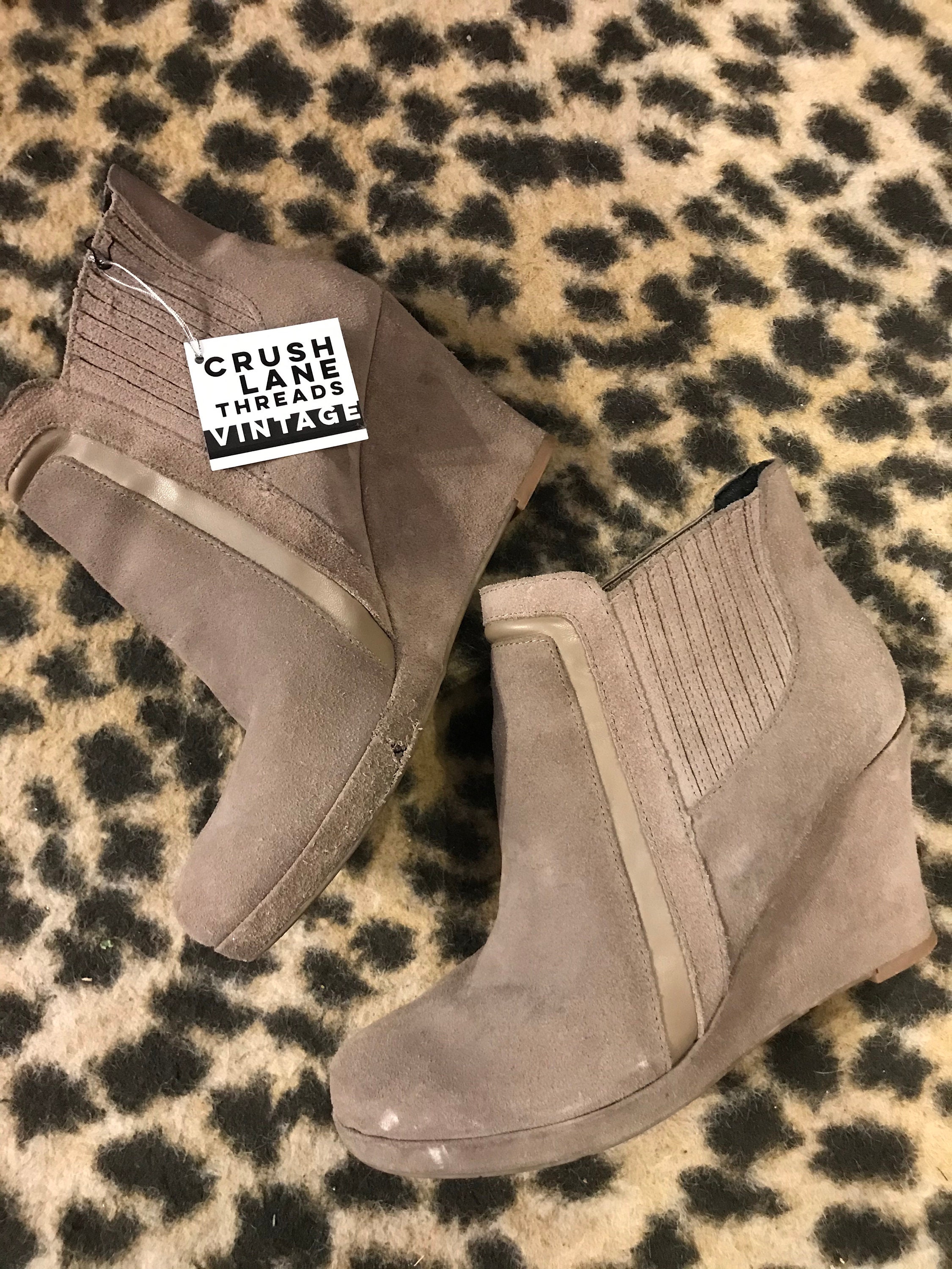 Dolce Vita Suede Wedge Boots Etsy UK