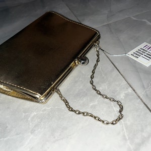 Vintage Gold Metallic Clutch with Chain