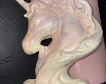 Vintage 80s Unicorn Ceramic Sculpture