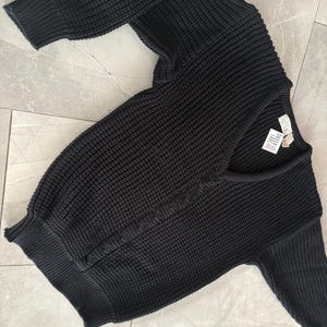 Vintage Jeff Laurent Black Knit V Neck Sweater M