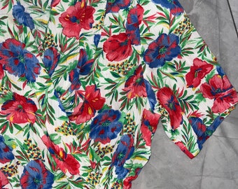 Vintage Leonard Cropped Floral Blouse
