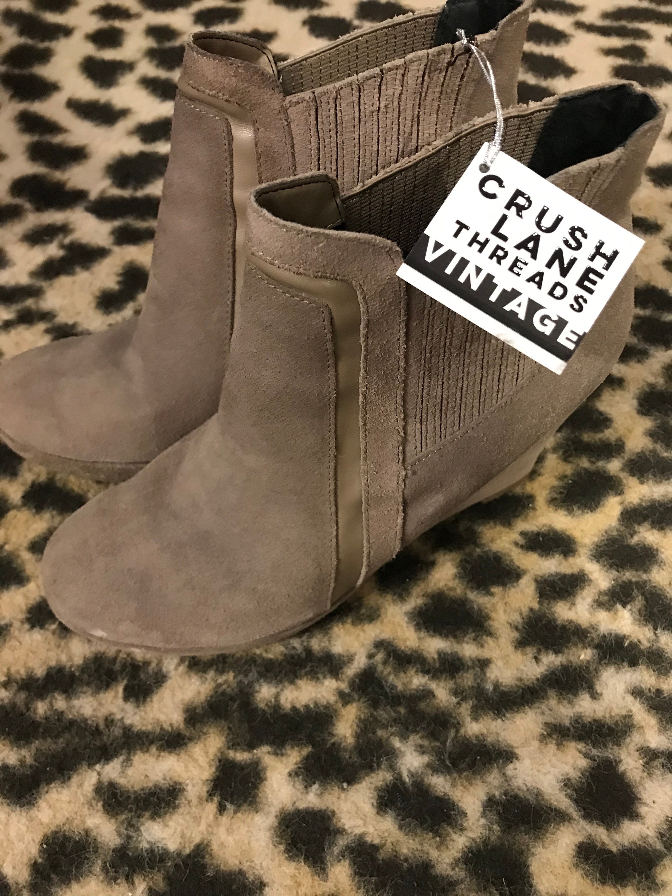 Dolce Vita Suede Wedge Boots Etsy UK