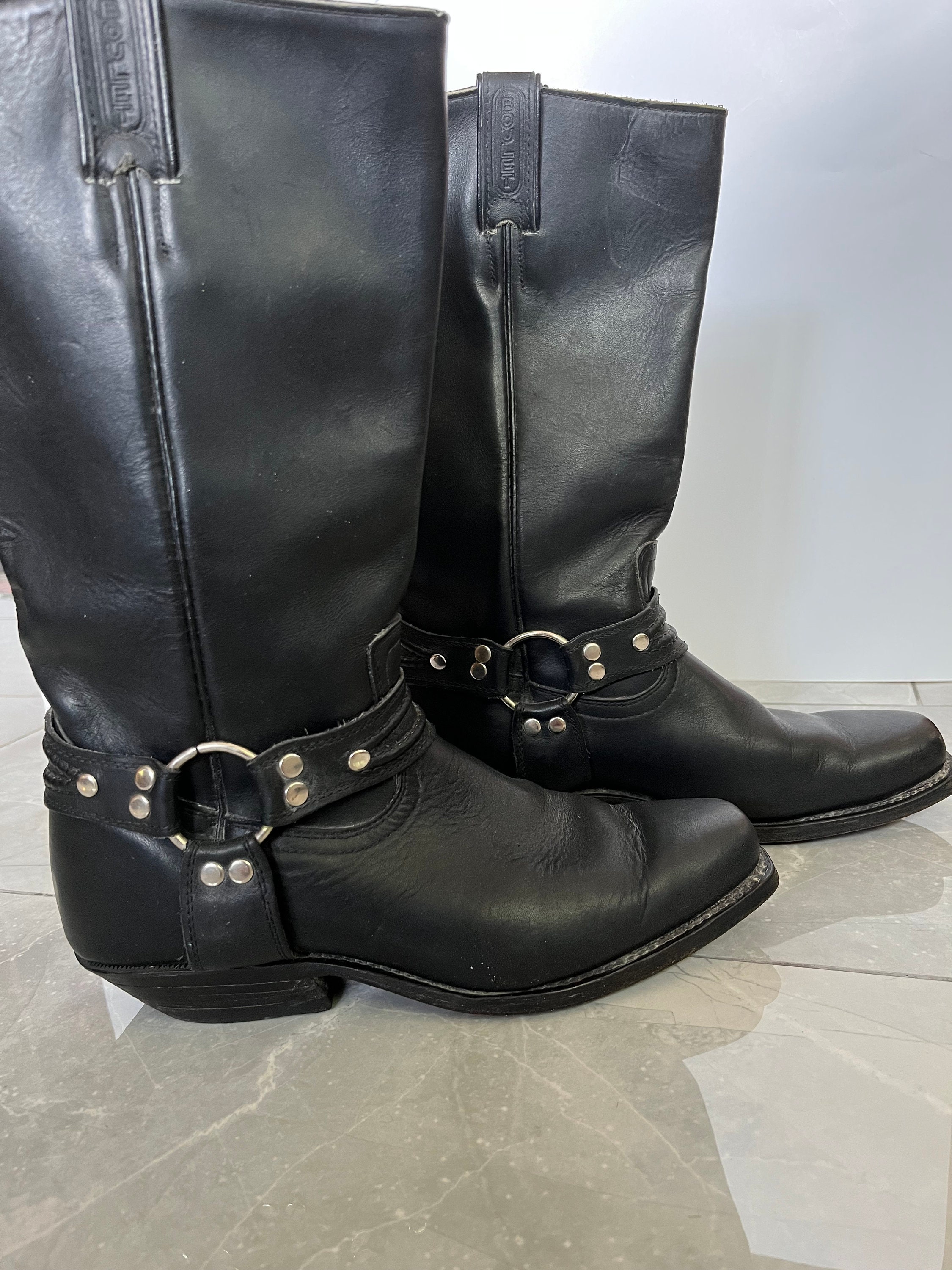 Vintage Black Boulet Moto Boots SZ 7 - Etsy Canada