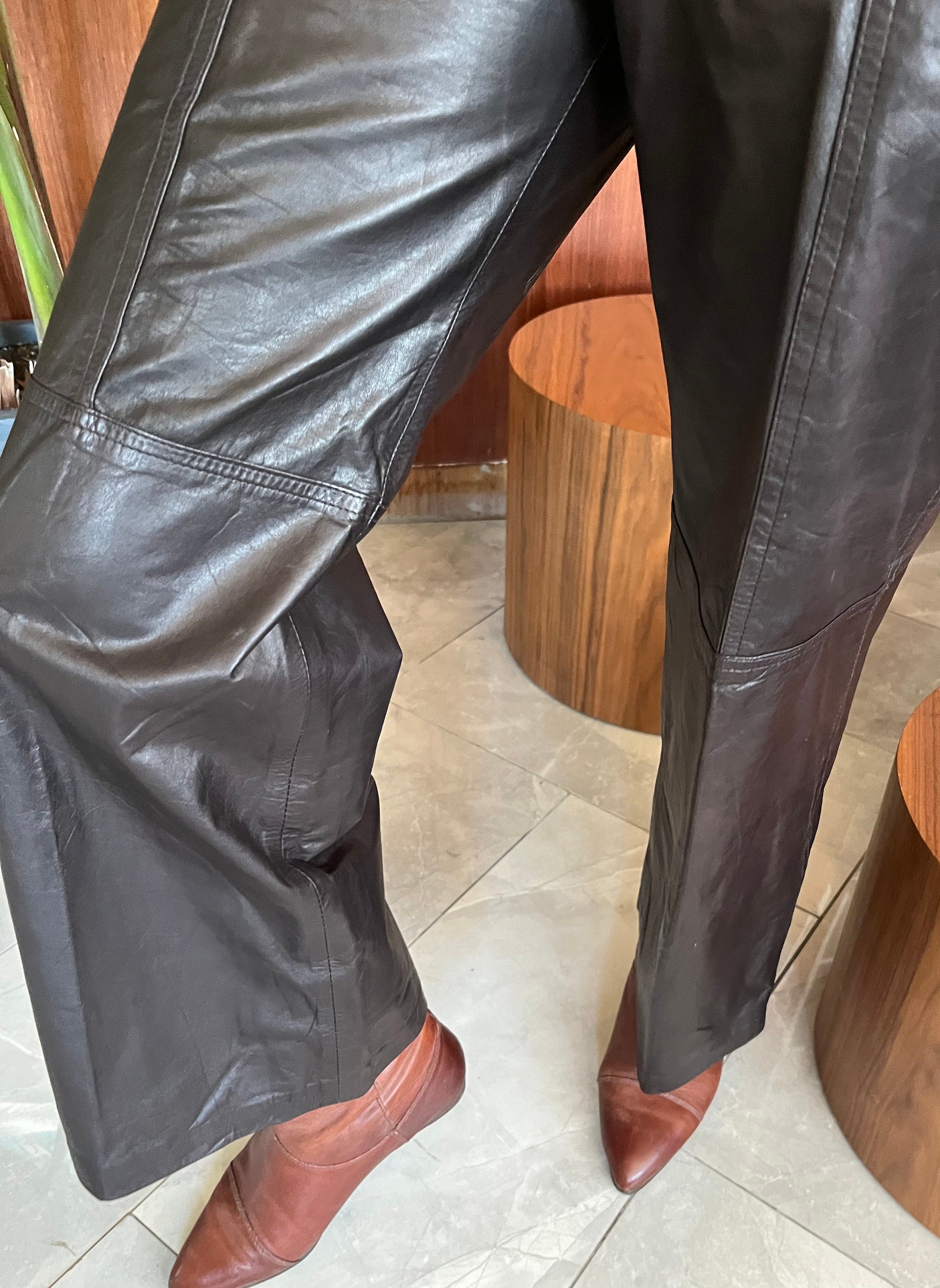 Vintage Bagatelle Flared Leather Pants 11 