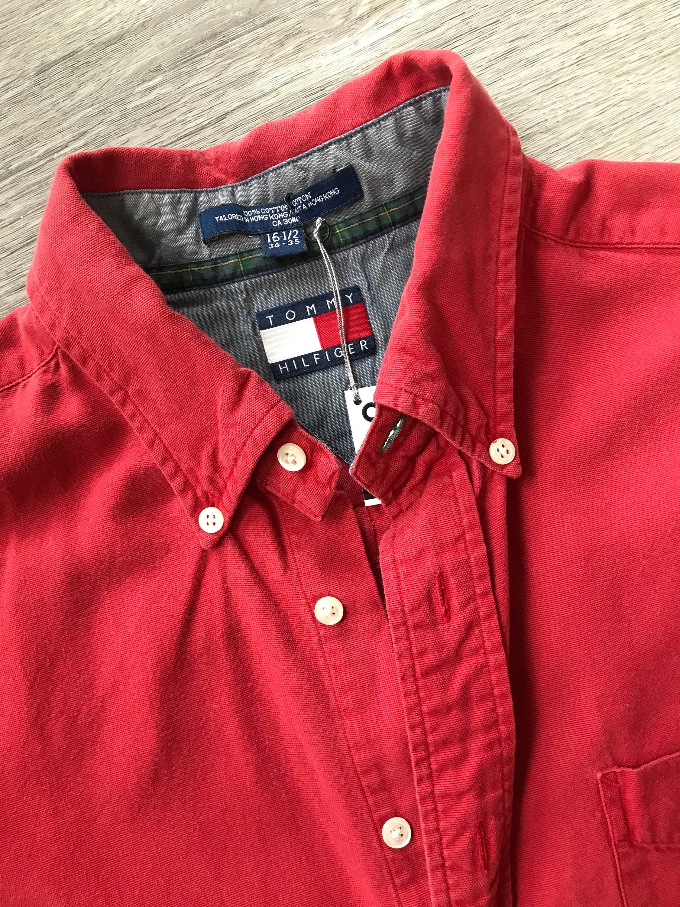 Tommy Hilfiger Classic Red Button Up