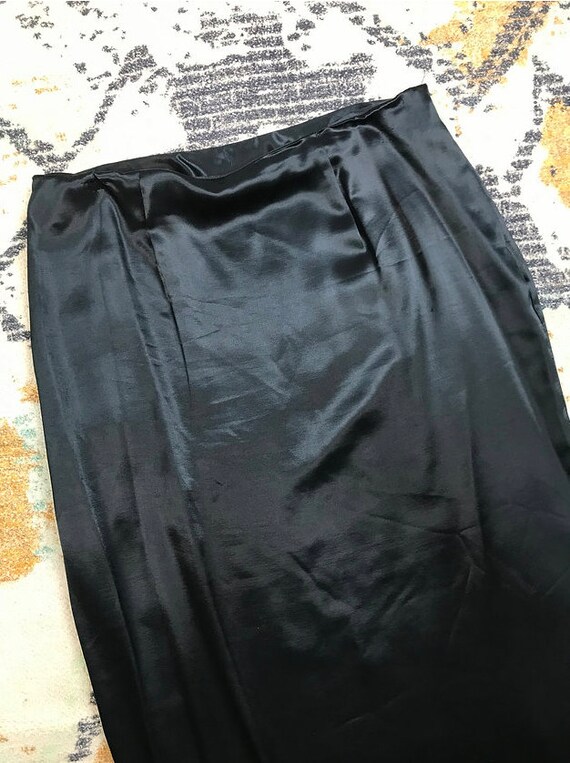 Vintage Black Satin 'Beechers Brook' Skirt