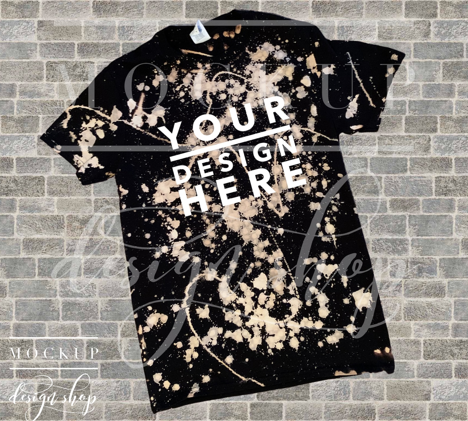 BLEACH GILDAN BLACK Mockup / Bleached T Shirt / Trending Now / Etsy