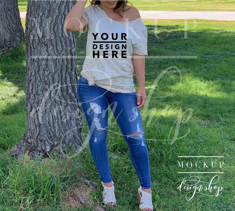 Model Bleached SOFT CREAM Bella Canvas 3001 Mockup T-shirt | Etsy