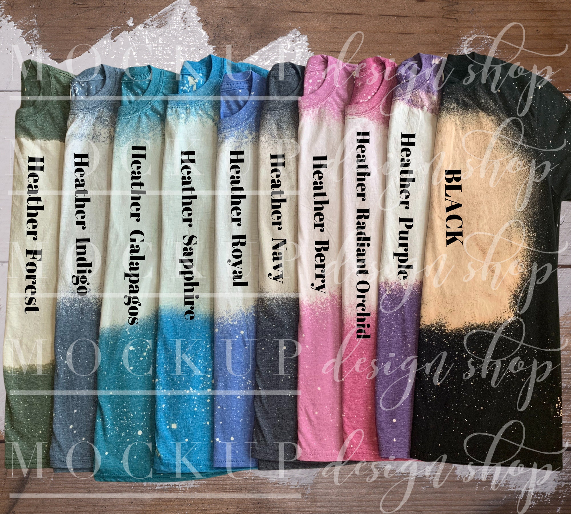 Gildan Heather Colors BLEACHED Mockup 