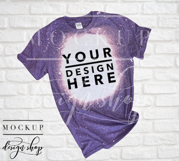 BLEACH GILDAN Heather Purple Mockup Bleached t shirt Trending now Gildan 64000 mockup Wholesale tshirts Popular right now