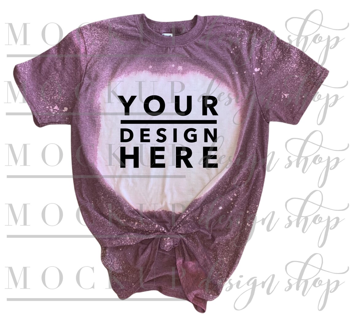 BLEACH GILDAN Heather Maroon Mockup / Bleached T Shirt / Etsy