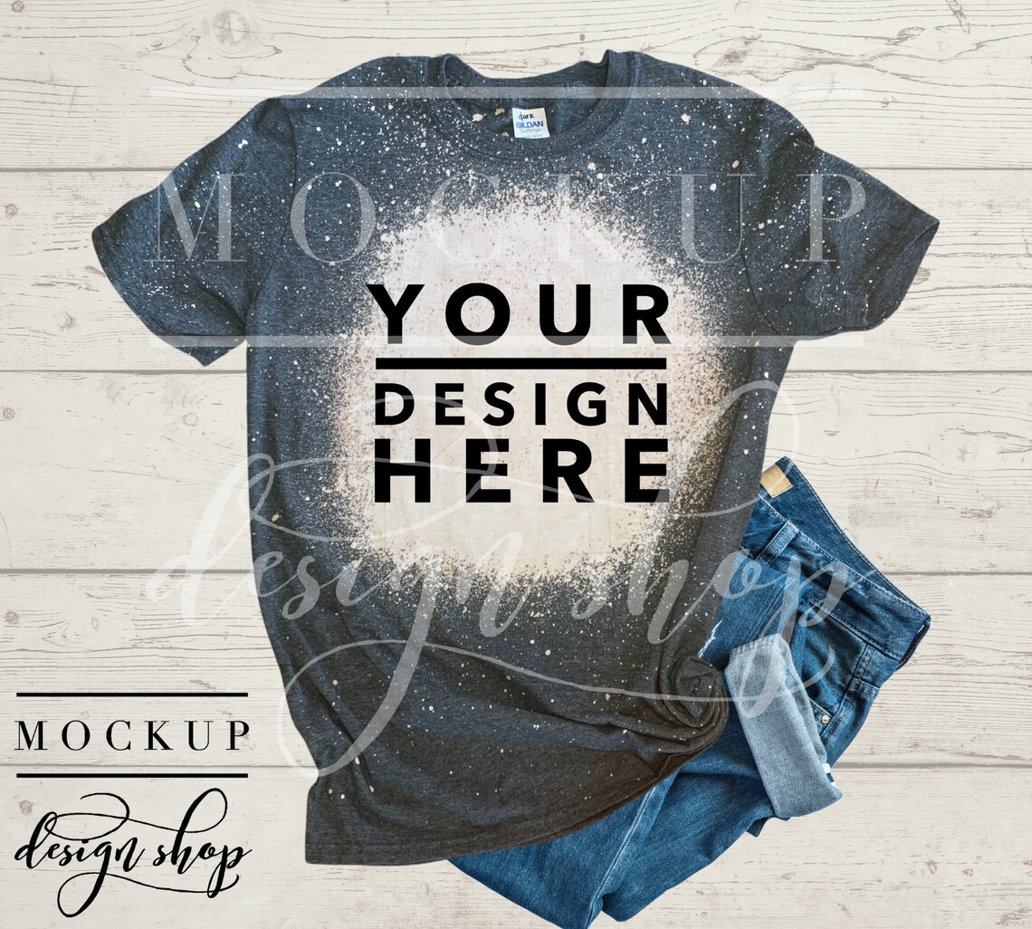 Download Gildan Heather BLEACHED Mockup BUNDLE / Bleached t shirt / | Etsy