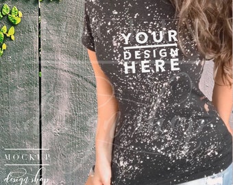 Model Bleached Heather Dark Bella Canvas 3001 Mockup / Bleached t shirt / Trending now / mockup / Wholesale tshirts / Popular right now